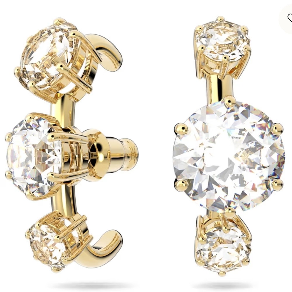 Swarovski Gold and Clear Crystal Earrings
